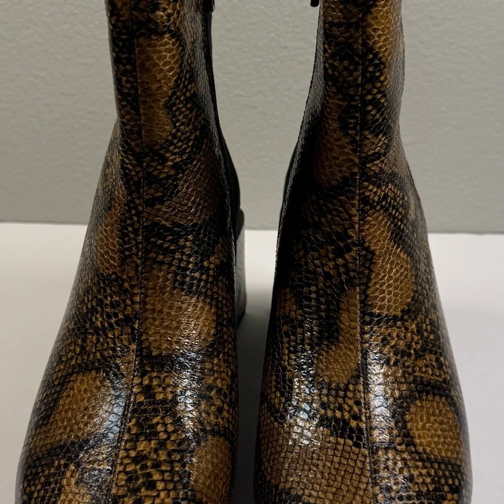 French Connection Two-Toned Brown Snake Print Boots
